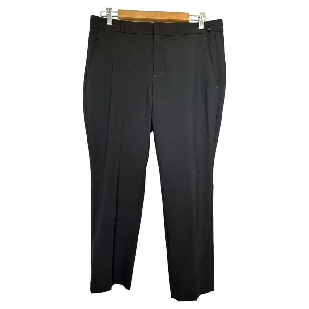 Banana Republic Ryan Slim Straight Fit Washable Wool Blend Pants Black  8 Short - Picture 4 of 14